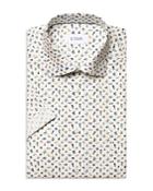 Eton Cotton Printed Contemporary Fit Short Sleeve Dress Shirt