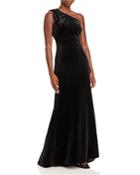 Eliza J Velvet One Shoulder Gown