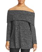 Nally & Millie Plus Space Dye Off-the-shoulder Tunic