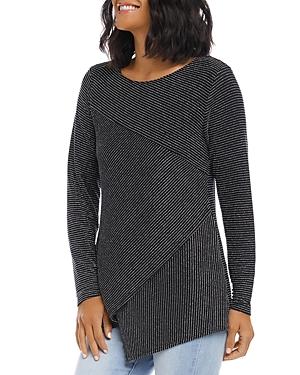 Karen Kane Asymmetric Metallic Stripe Top