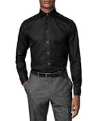 Eton Diagonal Weave Slim Fit Dress Shirt