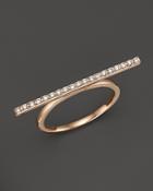 Diamond Bar Ring In 14k Rose Gold, .19 Ct. T.w.