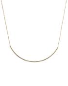 14k Yellow Gold Curved Bar Necklace, 17