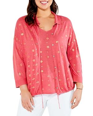 Nic+zoe Plus Foil Print Cardigan