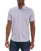 Robert Graham Park Shore Cotton Car Sketch Print Tailored Fit Button Down Shirt