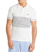 Lacoste Stripe-accented Regular Fit Pique Polo Shirt - 100% Exclusive