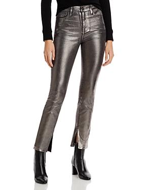 Jonathan Simkhai Rae High Rise Jeans In Coated Metallic