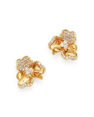 Bloomingdale's Diamond Flower Stud Earrings In 14k Yellow Gold, 0.25 Ct. T.w. - 100% Exclusive