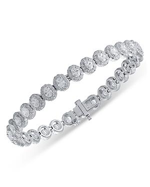 Bloomingdale's Oval Cut Diamond Halo Tennis Bracelet In 14k White Gold, 6.50 Ct. T.w. - 100% Exclusive