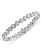 Bloomingdale's Oval Cut Diamond Halo Tennis Bracelet In 14k White Gold, 6.50 Ct. T.w. - 100% Exclusive
