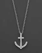 Diamond Anchor Pendant Necklace In 14k White Gold, .25 Ct. T.w. - 100% Exclusive