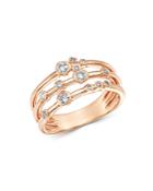 Bloomingdale's Diamond Bezel Set Multi-row Band In 14k Rose Gold, 0.30 Ct. T.w. - 100% Exclusive