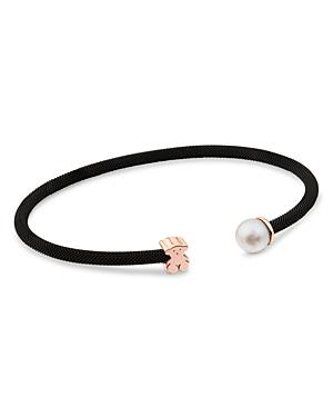 Tous Cultured Freshwater Pearl & Bear Open Mesh Cuff