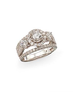 Bloomingdale's Solitaire Diamond Halo Engagement Ring In 14k White Gold, 2.0 Ct. T.w. - 100% Exclusive