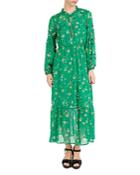 The Kooples Vert J'espere Floral-print Silk Maxi Dress