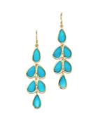 Ippolita 18k Yellow Gold Rock Candy Cascade Teardrop Earrings With Turquoise