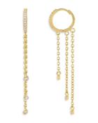 Adinas Jewels Chain Drop Huggie Hoop Earrings
