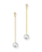 Zoe Chicco 14k Gold Cultured Freshwater Pearl & Diamond Linear Drop Earrings