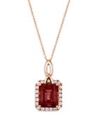 Bloomingdale's Garnet, Champagne & Brown Diamond Halo Pendant Necklace In 14k Rose Gold, 20 - 100% Exclusive