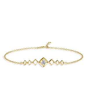 De Beers Forevermark 18k Yellow Gold Icon Diamond Solitaire Chain Bracelet