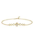 De Beers Forevermark 18k Yellow Gold Icon Diamond Solitaire Chain Bracelet