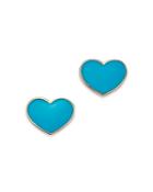 Madison 501 Enamel Heart Stud Earrings In 14k Yellow Gold
