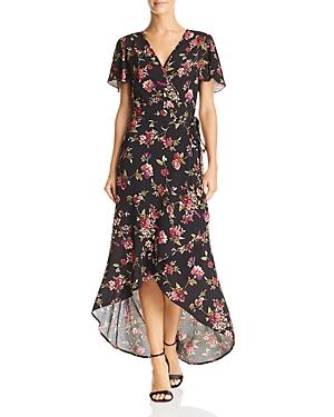 Band Of Gypsies Lianna Floral-print Wrap Dress