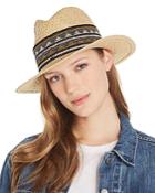 Aqua Geometric-trim Panama Hat - 100% Exclusive