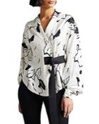 Ted Baker Eddith Floral Print Belted Wrap Blouse