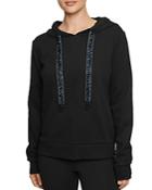 Betsey Johnson Glitter-drawstring Hooded Sweatshirt