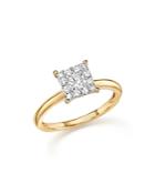 Diamond Cluster Ring In 14k Yellow Gold, .50 Ct. T.w.