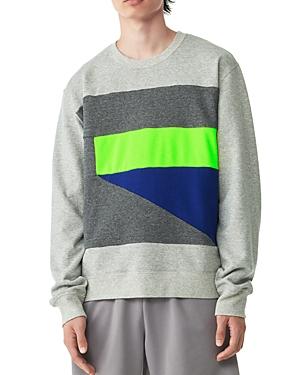 Aloye Colorblock Graphic Crew Sweatshirt