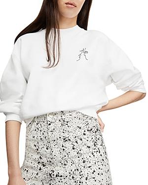 The Kooples Kissing Lips Graphic Sweatshirt