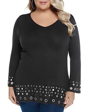 Belldini Plus Bell Sleeve Embellished Tunic