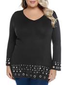 Belldini Plus Bell Sleeve Embellished Tunic