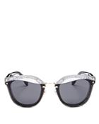 Miu Miu Cat Eye Glitter Sunglasses, 67mm