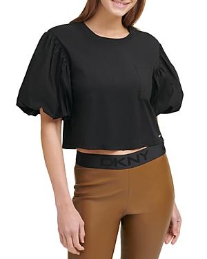 Dkny Cropped Puff Sleeve Tee