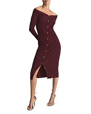 Reiss Camille Rib Knit Midi Bodycon Dress