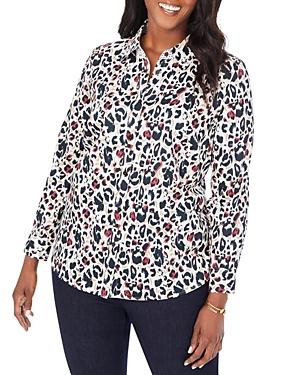 Foxcroft Plus Ava Animal Print Shirt
