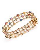 Multi Sapphire And Diamond Bracelet In 14k Yellow Gold - 100% Exclusive