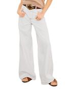 Ba & Sh Wide Leg Csoul Jeans In Ecru