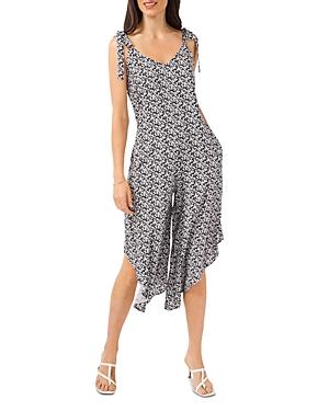 Vince Camuto Floral Shoulder Bow Short Jumpsuit