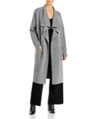 T Tahari Long Sleeve Shawl Collar Patch Pocket Duster Sweater