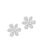 Bloomingdale's Fancy Cut Diamond Flower Stud Earrings In 14k White Gold - 100% Exclusive