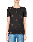 The Kooples Cherry-embroidered Tee