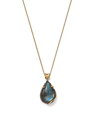 Annette Ferdinandsen Design 18k Yellow Gold Labradorite, Diamond & Ruby Mouse Pendant Necklace, 18