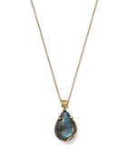 Annette Ferdinandsen Design 18k Yellow Gold Labradorite, Diamond & Ruby Mouse Pendant Necklace, 18