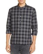 John Varvatos Star Usa Banded-collar Plaid Button-down Shirt - 100% Exclusive