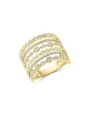 Bloomingdale's Diamond Multirow Openwork Statement Ring In 14k Yellow Gold, 0.55 Ct. T.w. - 100% Exclusive