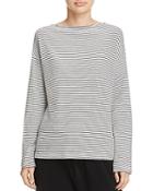 Vince Pencil Striped Boat Neck Tee